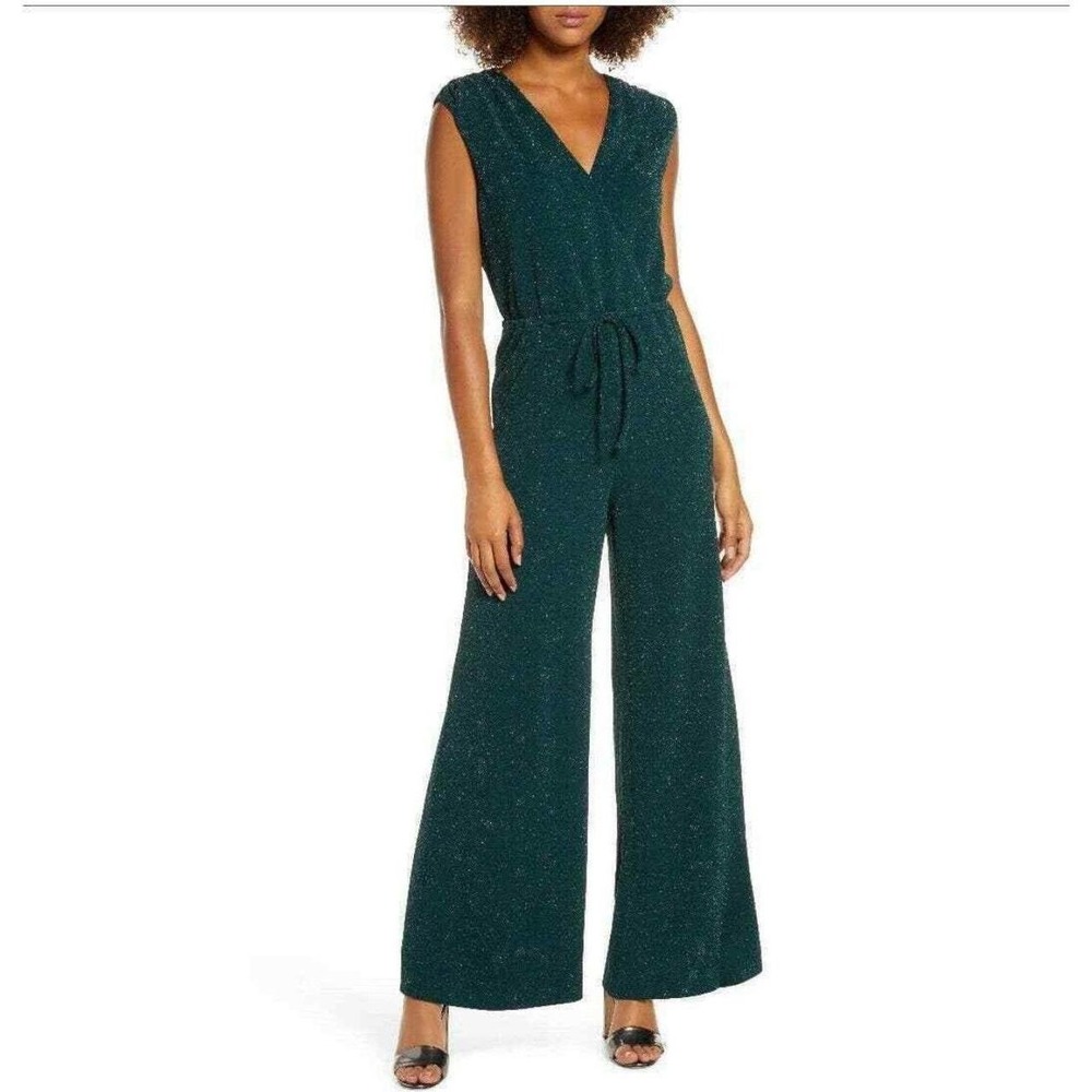 NWT Calvin Klein Sparkly Event Euro Summer Preppy Jumpsuit Feminine Women's 2
